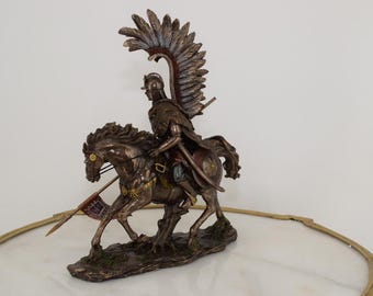 Polish Hussar on Horse Statue - Patriots Figurine - Solid Sculpture - Art Work Figure - Unique Gift for Patriots - Polish Statue Home Decor