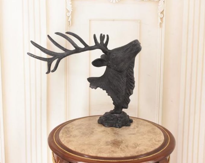 Trophy Deer Statue: Antler Figurine, Hunter Gift, Home Decor