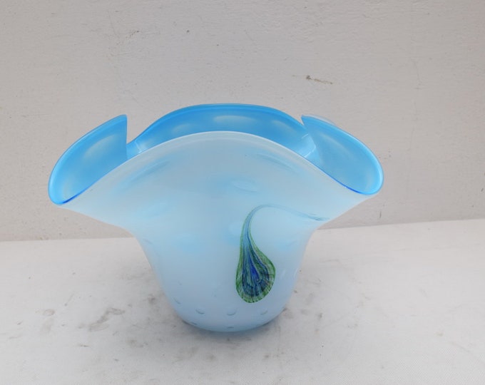 Blue Vase Murano Style Figurine Beaufitul Gift Italian Venetian Product
