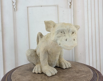 Sandstone Dragon Sculpture – 35cm Fantasy Garden Guardian, Gothic Statue