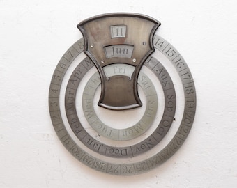 Iron Wall Perpetual Calendar: Hand Forged Home Decor