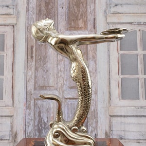 Mermaid Plateau Silver Brass - Silver Bowl Mermaid - Act Mermaid Figurine Gift Idea - Garden and Home Decor
