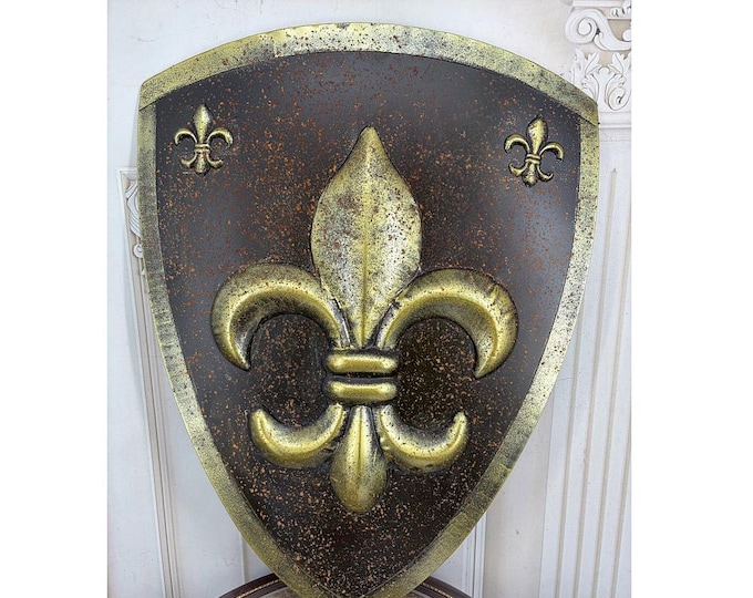 Vintage Knight's Shield: Rustic Metal Wall Decor, Armor Art