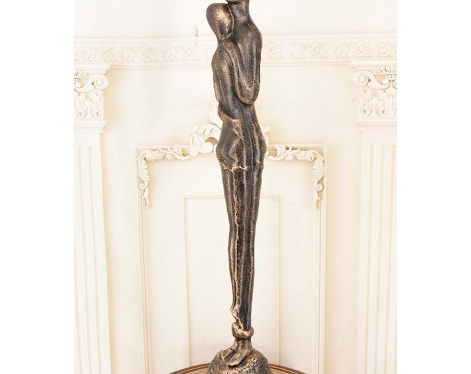 Large Cast Iron Lovers Sculpture: Home & Garden Decor (37.4 inches)
