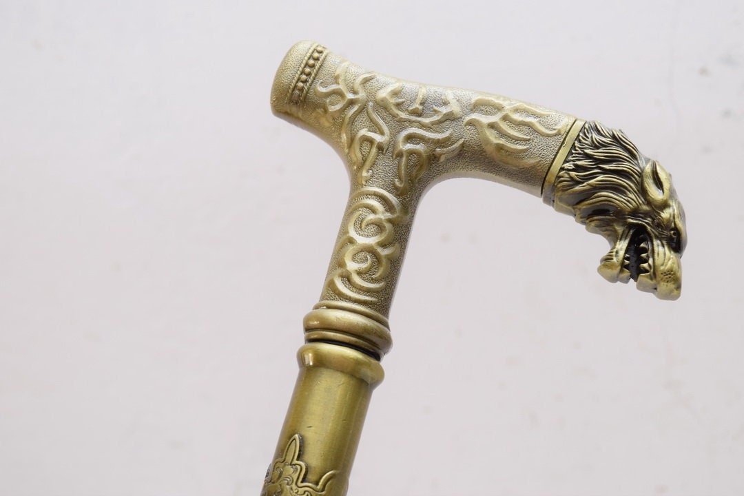 Brass Walking Stick Head Tiger Gift for Grandfather Father Aluminium Cane  Head Lion -  Canada