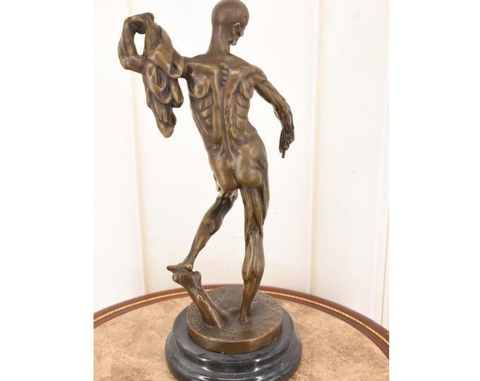 Anatomical Écorché Bronze Sculpture – Pietro Francavilla Style