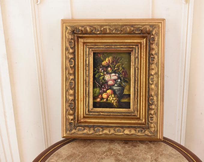 Amazing Vintage Floral Oil Painting – European Still Life Art