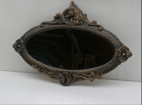 Cast Iron Art Nouveau Mirror: Vintage Style Wall Decor