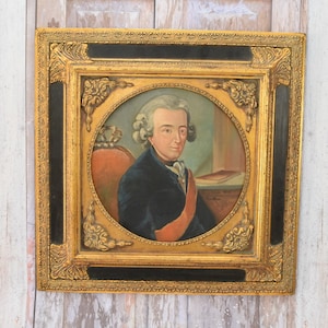 Hans Glocke Postdam 1909 - Frederick II of Hohenzoller Portrait - Antique Painting on Canvas -  Wall Decor - King of Prussia - Home Decor