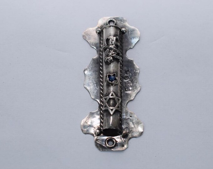 Silver 84 Mezuzah on Door - Jewish Housewarming - Imperial Russia Siver - Art Work Mezuzah - Silver Door Decor - Home Decor - Gift Judaica