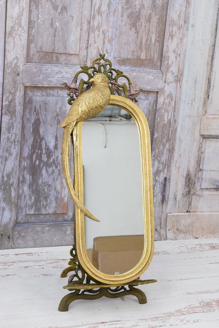 Buy Amazing Mirror Oval Goldene Crystal Mirror Mirror Bird Design Art Deco Style  Elegant Gift Idea Home Garden Decor Art Work Online in India 