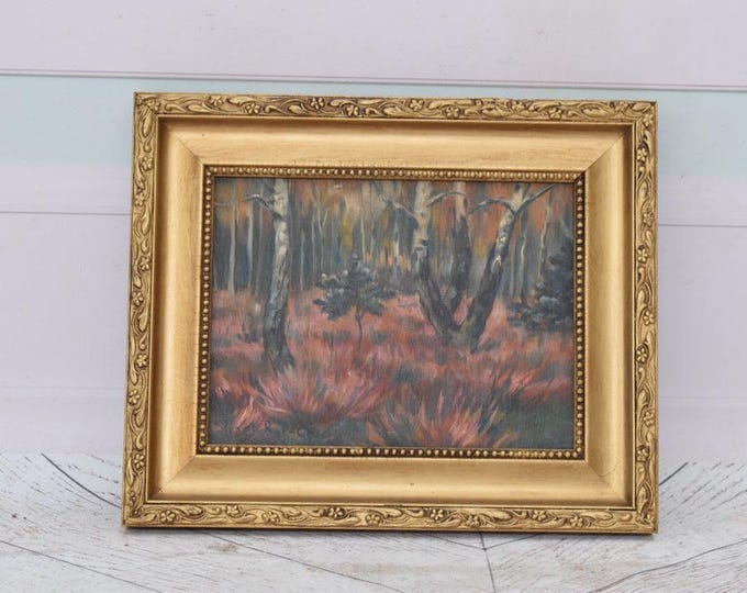 Antique Painting Landscape - Rapacki Polish Painting - Polish Landscape - Wall Home Decor - Nice Goldene Frame - Gift for Hunter