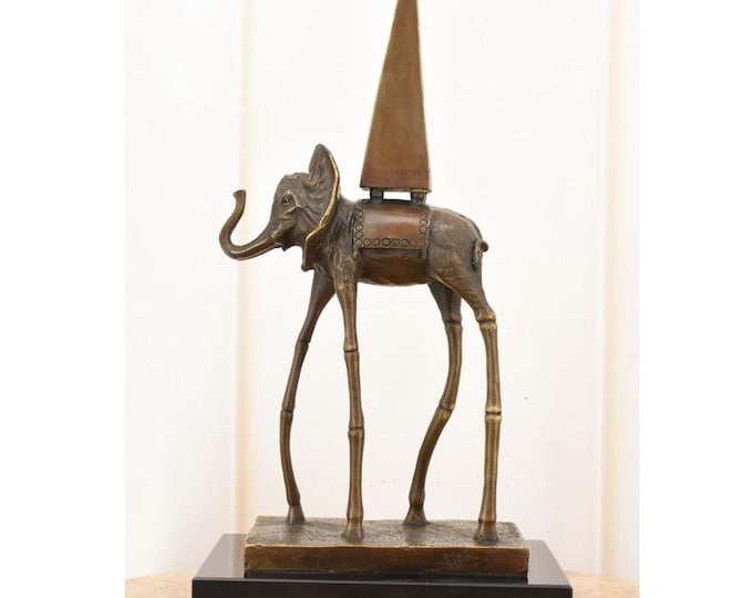 Very Rare! Statue Salvador Dali Style - Bronze Sculpture Space Elephant -  Figure Elephant