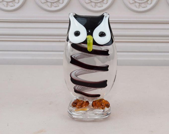 Colorful Murano Owl Statue - Murano Style Sculpture - Amazing Figurine from Venetian - Gift Idea for Birthday, Wedding, Housewarming