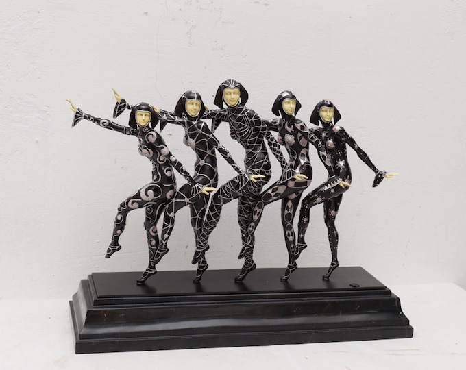 Large bronze figurine - The Girls Demétre Chiparus Les Girls - dancer bronze statue Art Deco