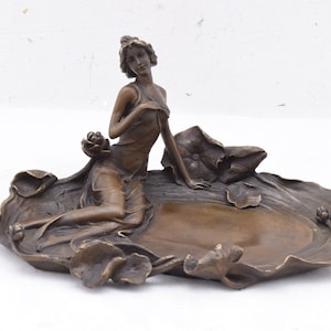 Stunning C1900 Art Nouveau European Bronze Nude Woman Reclining ...