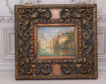 Venice Canal Painting on Wood: Italian Cityscape Art