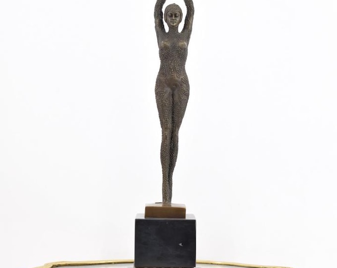 Demetre Chiparus Style Cabaret Dancer – Bronze Statue – Art Deco Figurine – Elegant Woman Sculpture – Vintage Home Decor – Gift Idea