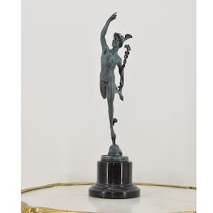 Mercury Business Patron – Hermes Bronze Statue – Profit and Mercantile Symbol – Unique Bronze Sculpture – Gift Idea for Business Owners