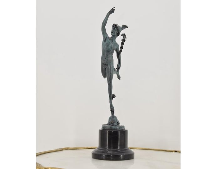 Mercury Business Patron – Hermes Bronze Statue – Profit and Mercantile Symbol – Unique Bronze Sculpture – Gift Idea for Business Owners