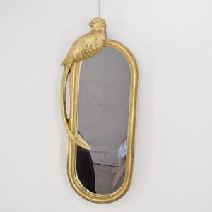 Amazing Mirror Oval - Goldene Crystal Mirror - Mirror Bird Design - Art Deco Style - Elegant Gift Idea - Home Garden Decor - Art Work