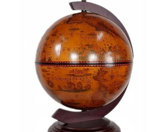 Desk Bar wooden Barglobe for drinks and alcohols - furniture home and office - terrestial globe - Furniture Italian handmade