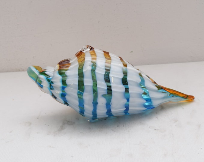 Colorful Seashell Murano Style Figurine Beaufitul Gift Italian Venetian - Sculpture seashell
