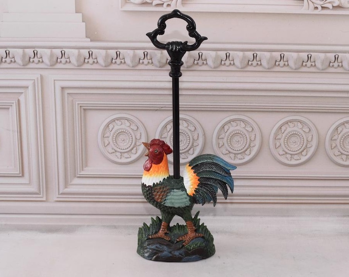 Door Stop, Cast Iron Rooster Doorstopper, Heavy Door Wedge, Dog Décor, Garden Décor, Solid Heavy Doorkeeper, Country Home