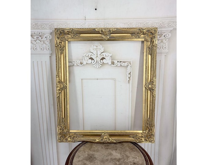 Handmade Gold Wooden Painting Frame: Wall Art Decor 29.53 × 25.59 in