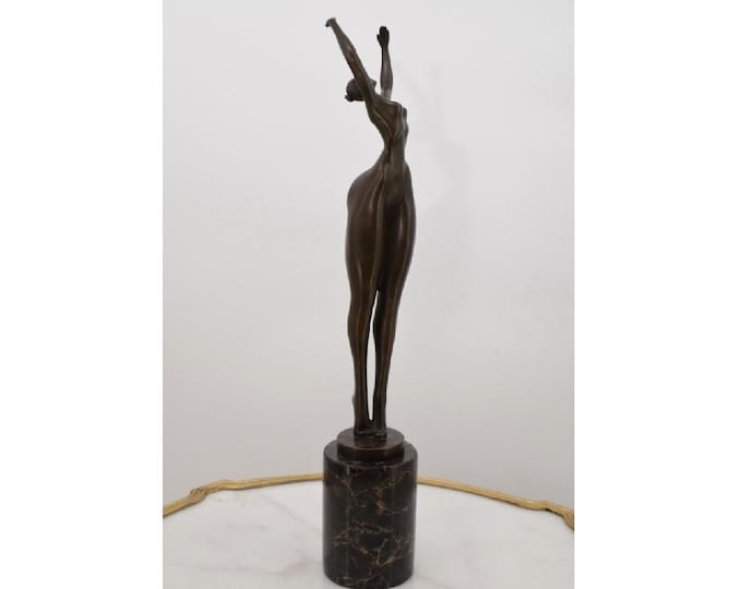 Modernist Female Dancer Bronze Statue – Abstract Art Deco Figurine Sculpture – Unique Gift Idea for Art Lovers - Mature Content