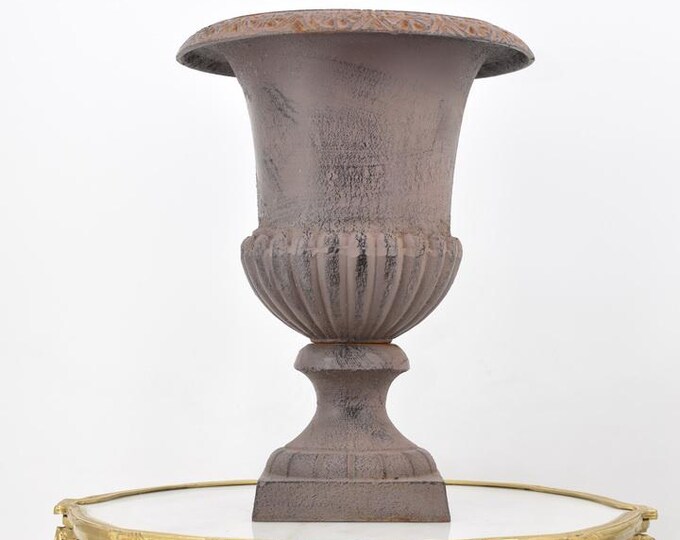 Amazing Cast Iron Flower Pot - Brown Garden Vase - Cast Iron Garden Decoration - Heavy and Solid - Planters Art Nouveau Style - Garden Decor