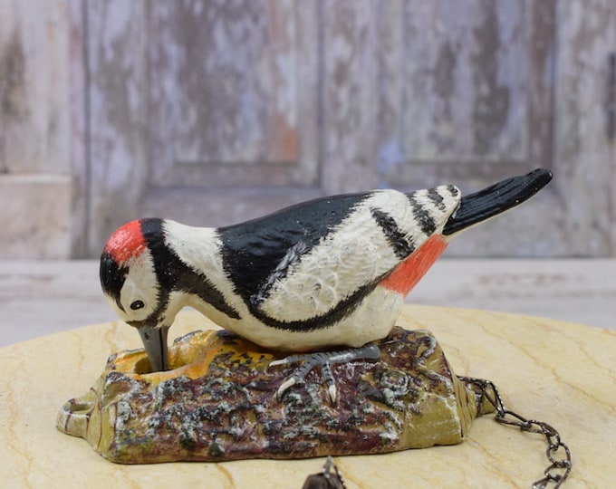 Cast Iron Door Knocker - Colorful Woodpecker Statue - Door Decor - Home Decor - Funny Gift - Elegant Vintage Woodpecker