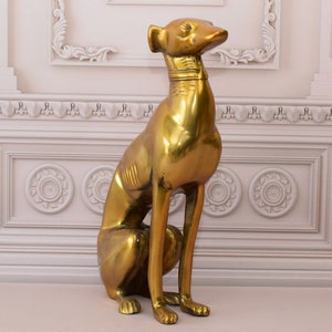 Amazing Greyhound Dog - Brass Sculpture - Realistic Dog - Exclusive Gift for Home and Garden - Vintage Statue