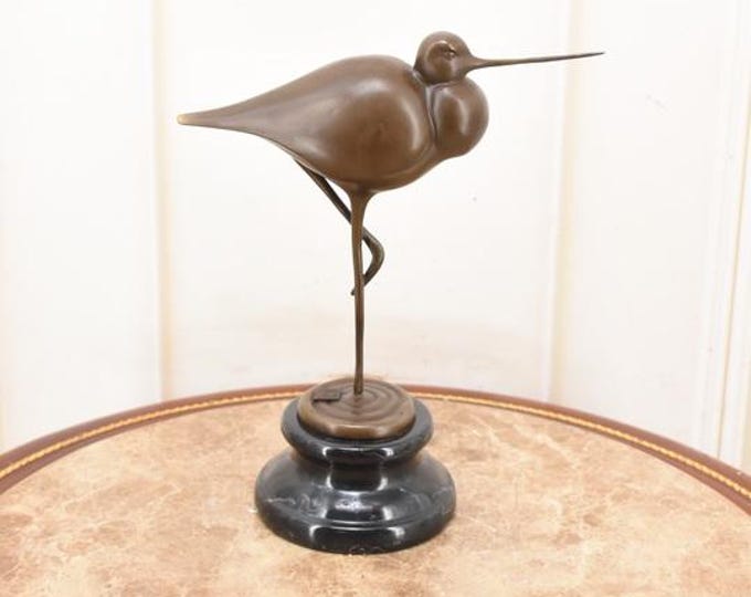 Vintage Bronze Bird Sculpture: Lifesize Home Decor (9.84" x 7.87")
