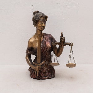 Lady Justice Justice Resin Sculpture Themis Figurine Figure Gift for Lawyer Idea -