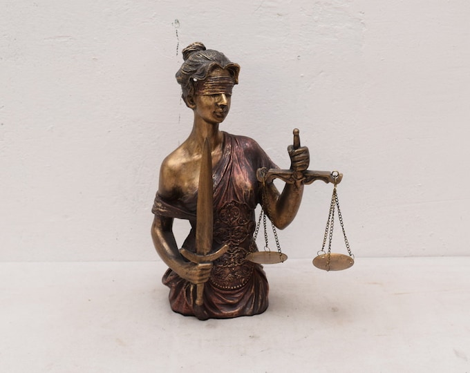 Lady Justice Justice Resin Sculpture Themis Figurine Figure Gift for Lawyer Idea -