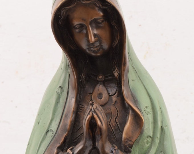 Large Madonna Statue Bronze - Mary Figurine - Patinated Pure Sculpture  - Mother of God - Church Statue - Holy Bronze Figure to Chapel