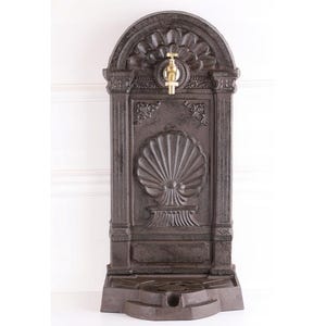 Cast Iron Wall Fountain with Brass Faucet Tap, Fountain Metal Wall Sink, Patio &  Wall Ornament - Garden Decor - Facade Decoration Gift Idea