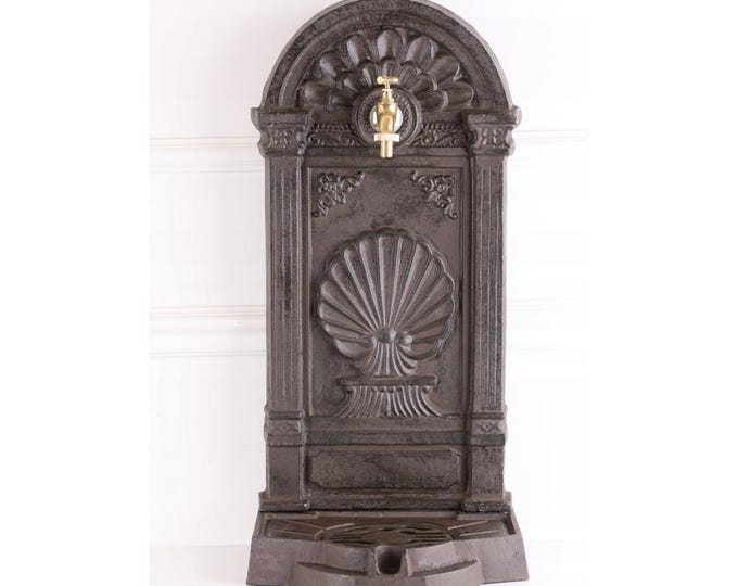 Cast Iron Wall Fountain with Brass Faucet Tap, Fountain Metal Wall Sink, Patio &  Wall Ornament - Garden Decor - Facade Decoration Gift Idea
