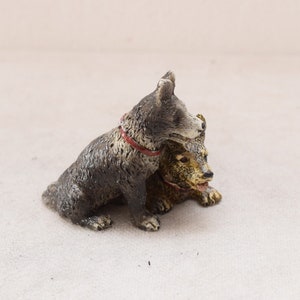 Austrian Bronze 2 Dogs Vienna Dog Friends Bronze Figure Gift Idea -