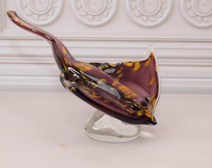Stingray Venetian Glass Fish Murano Style - Handcrafted Stingray - Statue - Home Decor - Good Gift for Wedding, Birthday, Housewarming