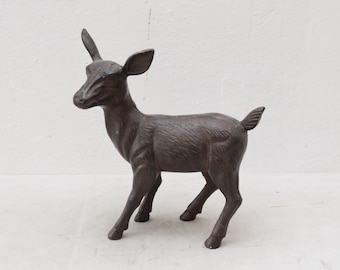 Bougeoir Cerf Décoratif Vintage - Statue Dorée-Rougeâtre 34,5 Cm, Style Campagnard Élégant