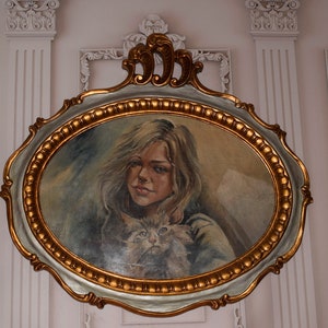 Peinture ancienne femme avec chat - tableau art déco - cadre unique - décoration murale - oeuvre d'art murale - Boznanska Art, décoration de maison et de bureau, art polonais