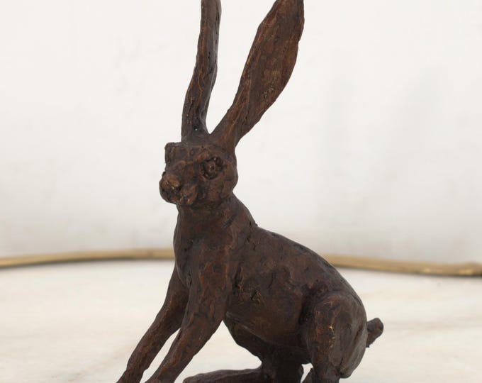 Amazing Funny Hare Bronze Statue - Rabbit with Long Ears - Rabbit Bronze Sculpture - Richly Decorated - Funny Gift Idea - Home Decor