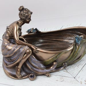 Vintage Nymph Art Bowl: Greek Mythology Decorative Tray