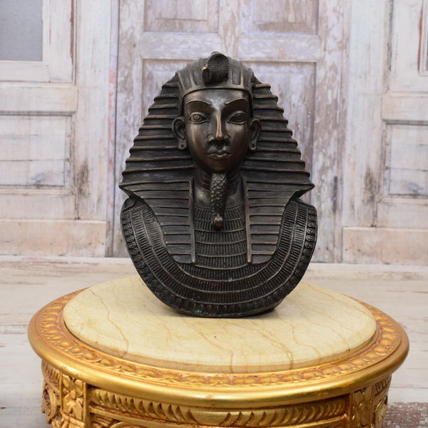 Bust Pharaoh Bronze Statue - Egyptian Lord - Unique Egyptian Statue - Exclusive Gift - Home Decor - Gift for Birthday