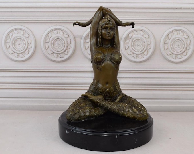 acc. Demetre Chiparus Woman Cabaret Dancer Bronze Statue - Art Deco Style Sculpture - Gift Idea for Dancer - Personalized Gifts