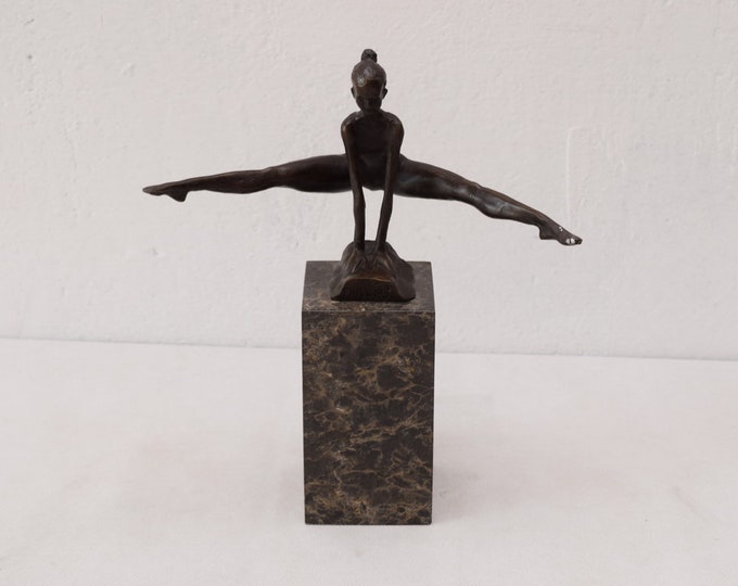 Bronze Gymnast Woman Statue - Female Acrobat Figurine - Bronze Sculpture Gift Idea for Acrobat -