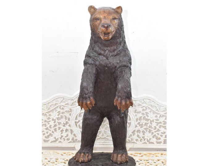 41inch Large Bronze Bear Sculpture - Funny Stand Bear Statue - Home and Garden Figure - Premium Bronze - Vintage Gift Idea - Home Decor