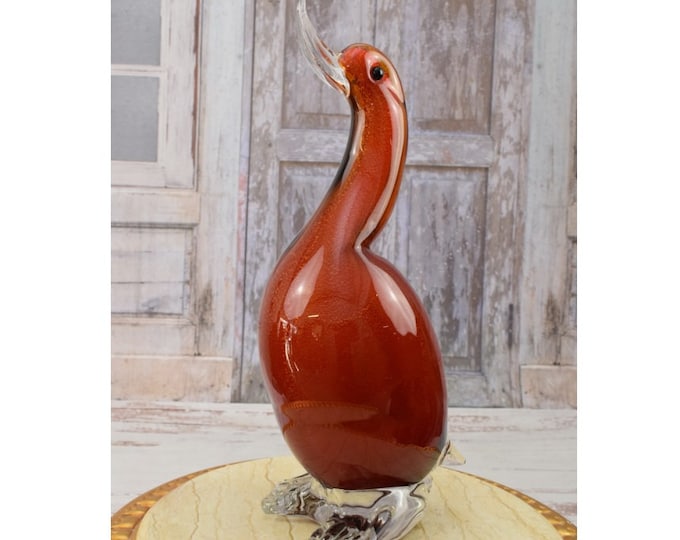 Red Duck Murano Style Statue - Murano Style Sculpture - Amazing Figurine from Venetian - Italy Product - Home Decor